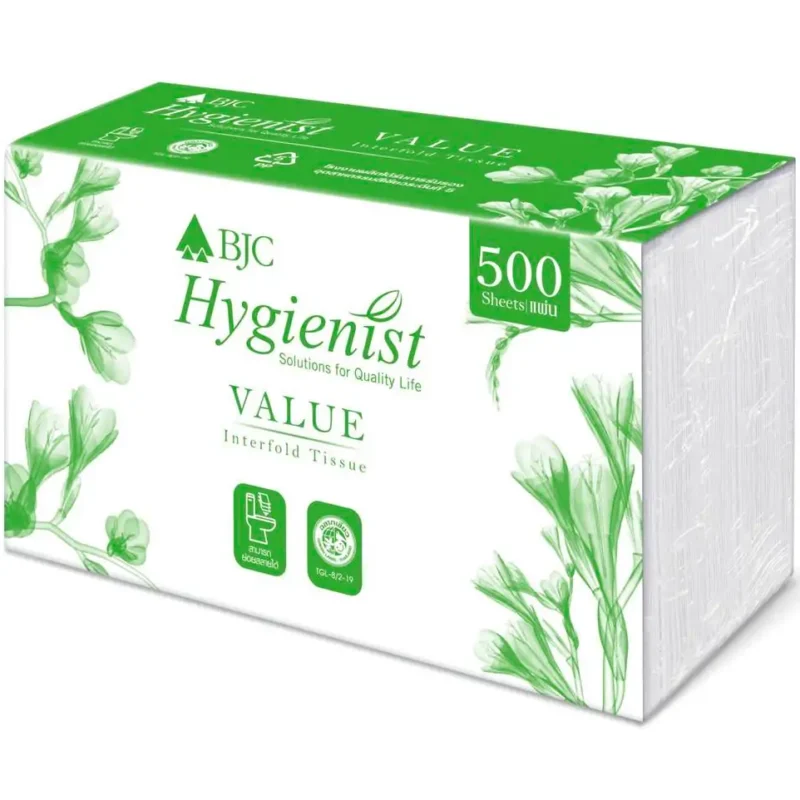 กระดาษชำระแบบแผ่น บีเจซี ซูเปอร์แวลู 1 ชั้น 500 แผ่น