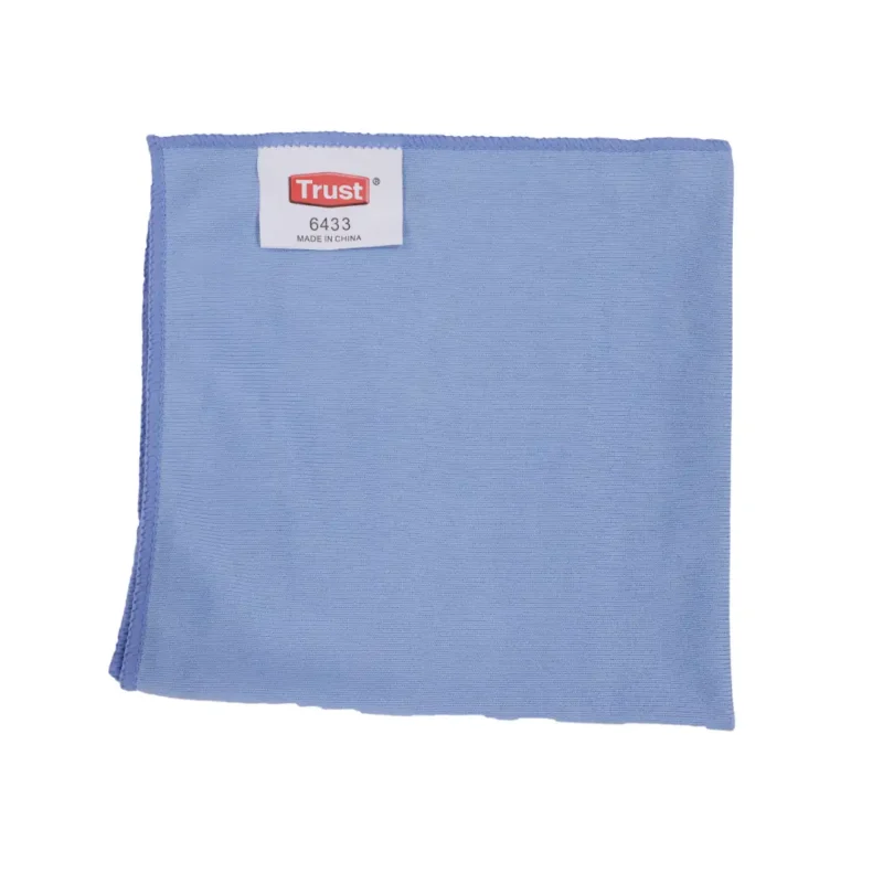 TRUST6433BU - U RAG MICROFIBER GLASS/MIRROR CLOTH BLUE ผ้าไมโครไฟเบอร์เช็ดกระจก สีฟ้า 40.6x40.6 CM. หนา 0.3 MM.