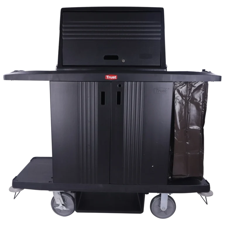 TRUST5023-GRANDMAID HOUSEKEEPINGCART WITH DOORS AND PROTECTIVE SECURITY HOOD / รถเข็นบริการห้องพักแบบมีประตูและฝากรอบ (4 กล่อง 5021 ใหญ่ + 5021เล็ก+ 5026เล็ก + 5027เล็ก)