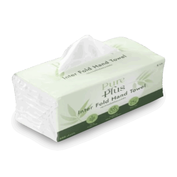 [ยกลัง 24 ห่อ] INTER FOLD HAND TOWEL / กระดาษเช็ดมือแบบแผ่น PUREPLUS หนา 2 ชั้น - Image 2