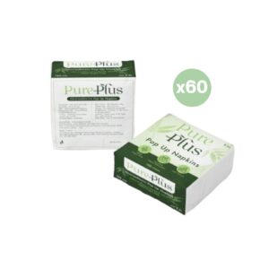 [ยกลัง 60 ห่อ] POP UP PUREPLUS / กระดาษเช็ดปาก PUREPLUS หนา 2 ชั้น